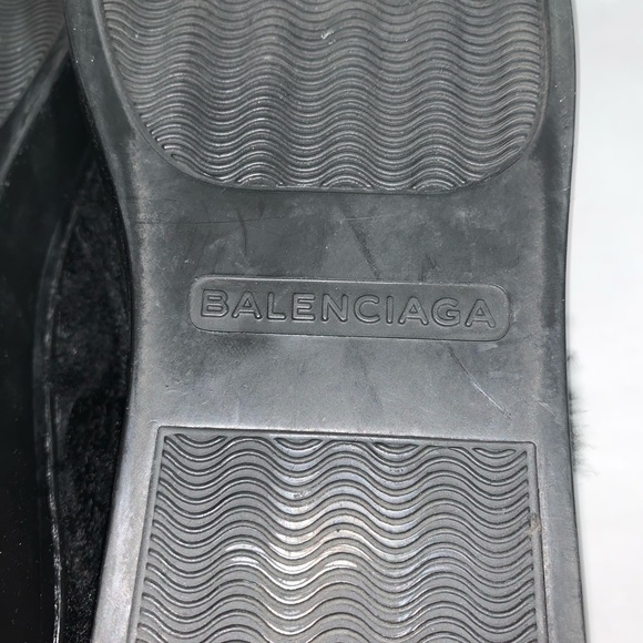 BALENCIAGA size 36 black ponyhide/shearling SNEAKS - Picture 9 of 16